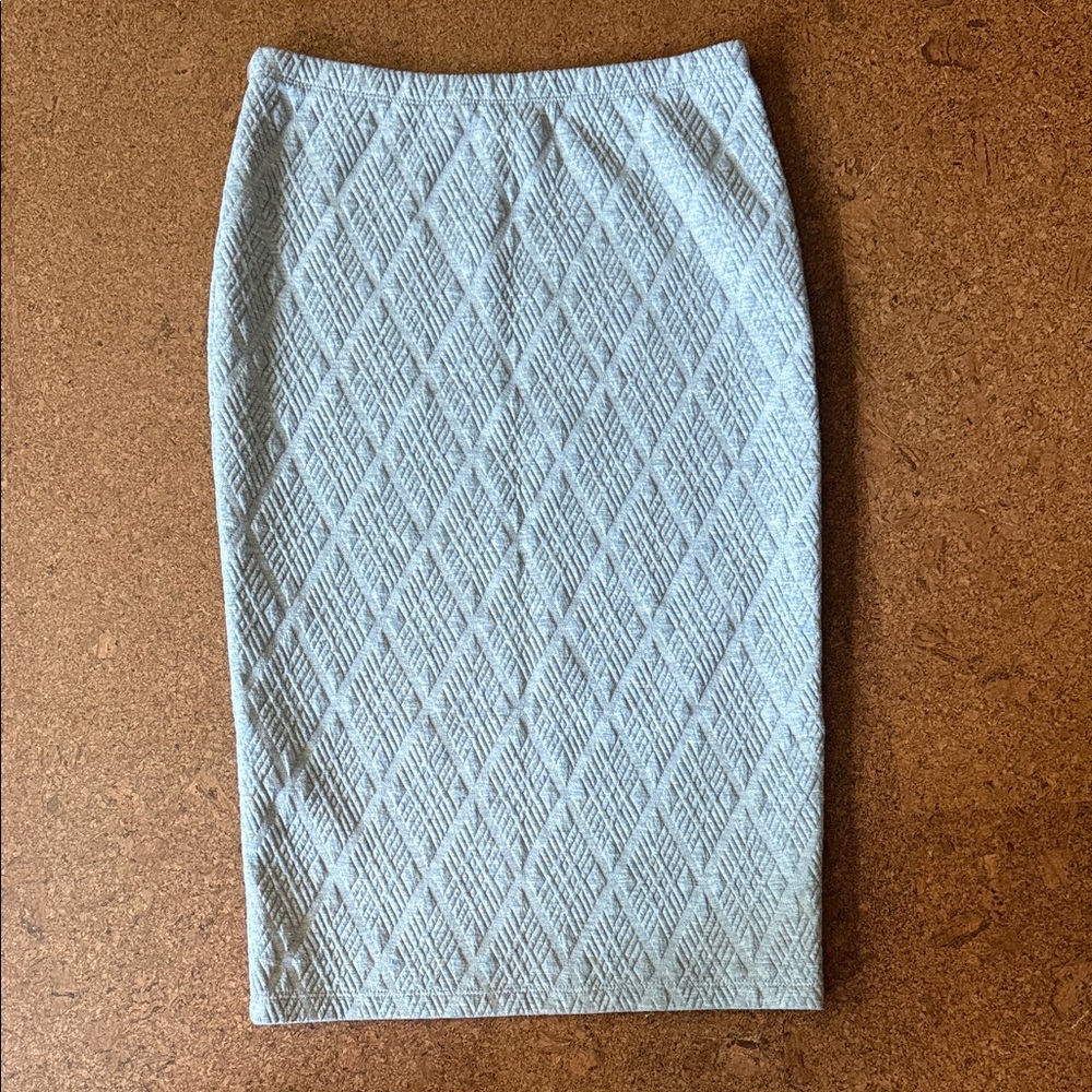 Wild Rose Light Blue Textured Pencil Skirt